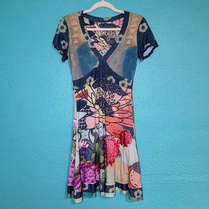 00's Desigual Geisha Embroidered Dress